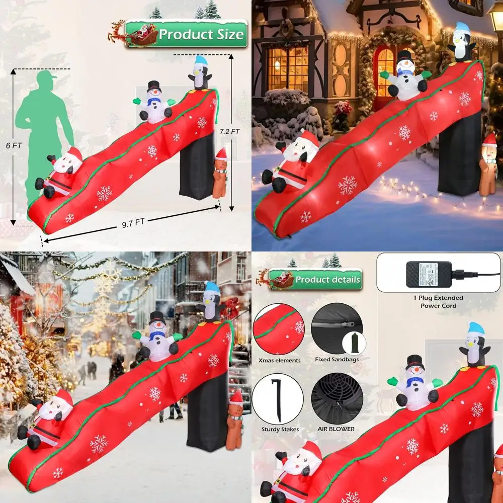 Гигантские рождественские надувные украшения для двора 9,7 футов: Санта, Снеговик, Пингвин, Пряничный человечек с горкой и огнями
Гигантские рождественские надувные украшения для двора 9,7 футов: Санта, Снеговик, Пингвин, Пряничный человечек с горкой и огнями