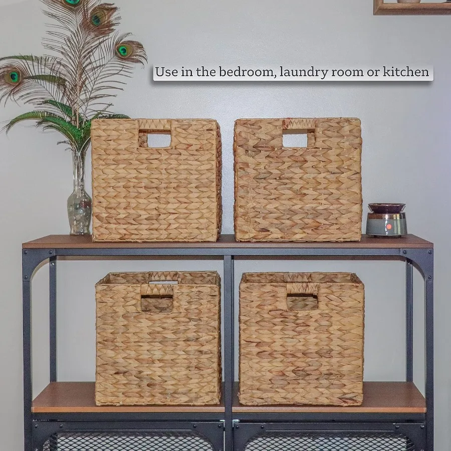 4-Pack Hyacinth Basket Set | Foldable Storage with Metal Frame | For Bedroom/Laundry/Kitchen Organization
4-Pack Hyacinth Basket Set | Foldable Storage with Metal Frame | For Bedroom/Laundry/Kitchen Organization