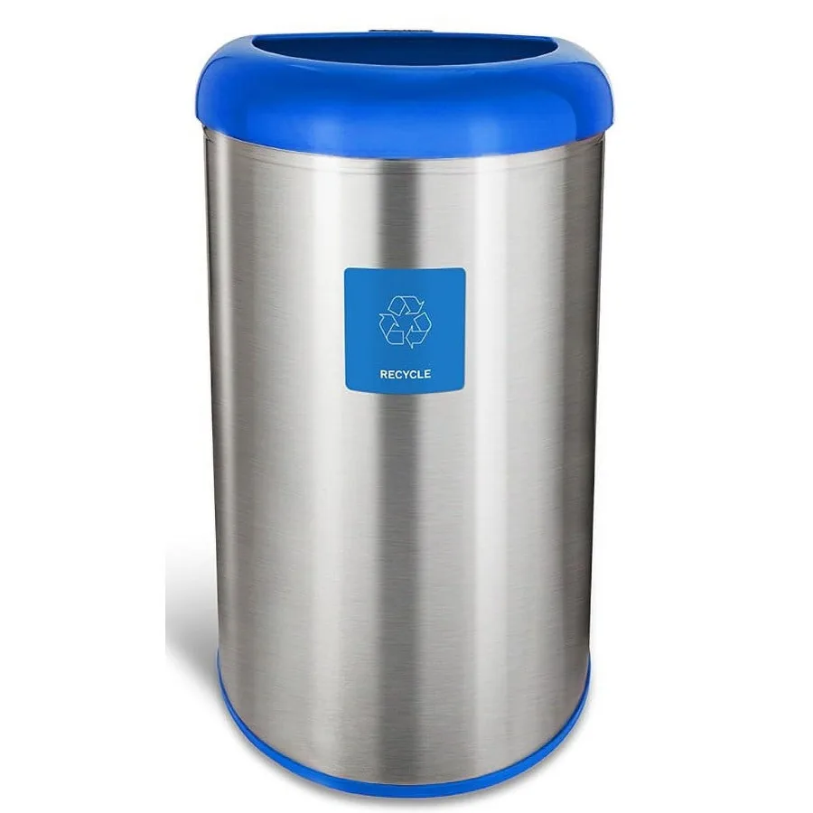 Open-Top Kitchen Trash Can 13 Gallon Stainless Steel Hands-Free Garbage Bin with No Lid Silver and Blue
Open-Top Kitchen Trash Can 13 Gallon Stainless Steel Hands-Free Garbage Bin with No Lid Silver and Blue