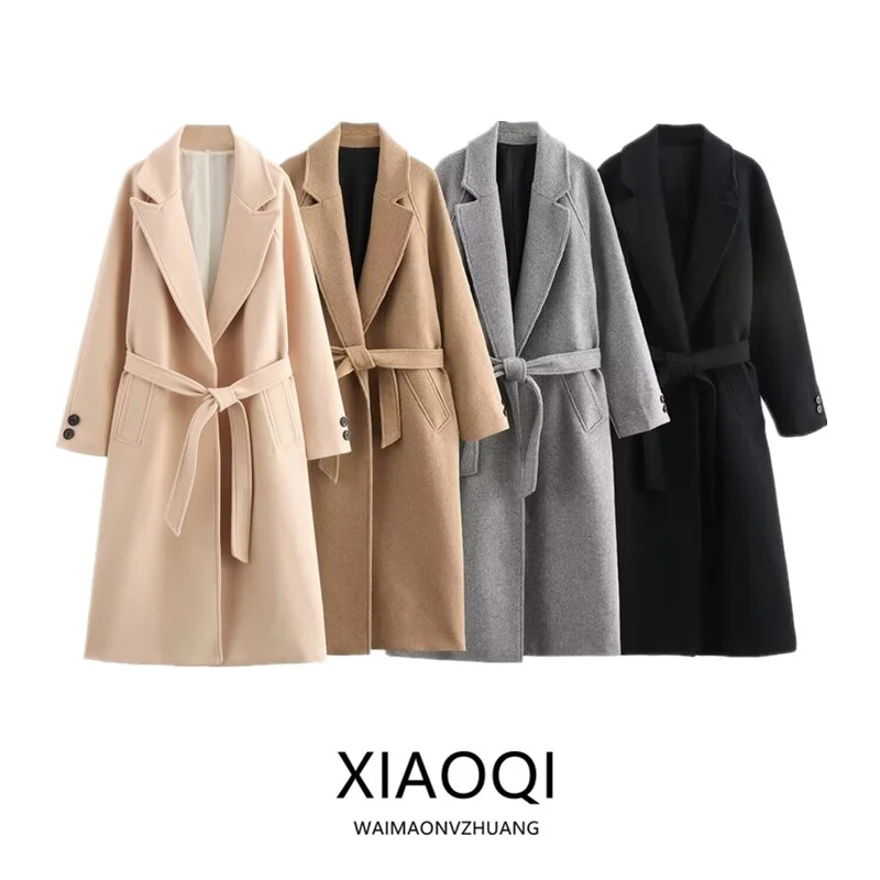 Autumn Winter New Arrival Women's Wool Coat with Belt Warm Versatile Long Sve Mid-Length Commute Sle Faionable Outerwear
Autumn Winter New Arrival Women's Wool Coat with Belt Warm Versatile Long Sve Mid-Length Commute Sle Faionable Outerwear