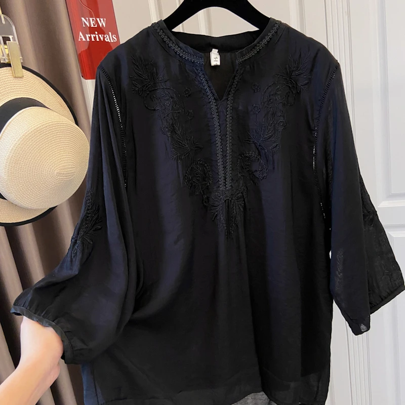 Oversize Long SleeveFloral Embroidered Blouse New Arrival Loose Fit Women's Shirt Classy Slimming Spring Summer Ladies Tops
Oversize Long SleeveFloral Embroidered Blouse New Arrival Loose Fit Women's Shirt Classy Slimming Spring Summer Ladies Tops