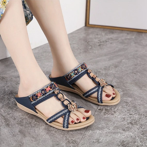 Summer Bohemian Style Women's Sandals Open-toe Beaded Rhinestone Buckle Beach Women's Slippers Woman's Shoes Sandalias De Mujer
Summer Bohemian Style Women's Sandals Open-toe Beaded Rhinestone Buckle Beach Women's Slippers Woman's Shoes Sandalias De Mujer