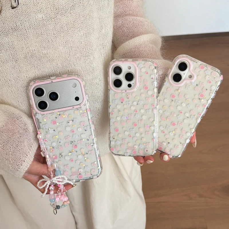Korean Ins Clear Glitter Color Flower Painting Cute Phone Case For iPhone 17 Pro 16 15 14 Pro Max Cover with Chain Lovely Cases
Korean Ins Clear Glitter Color Flower Painting Cute Phone Case For iPhone 17 Pro 16 15 14 Pro Max Cover with Chain Lovely Cases