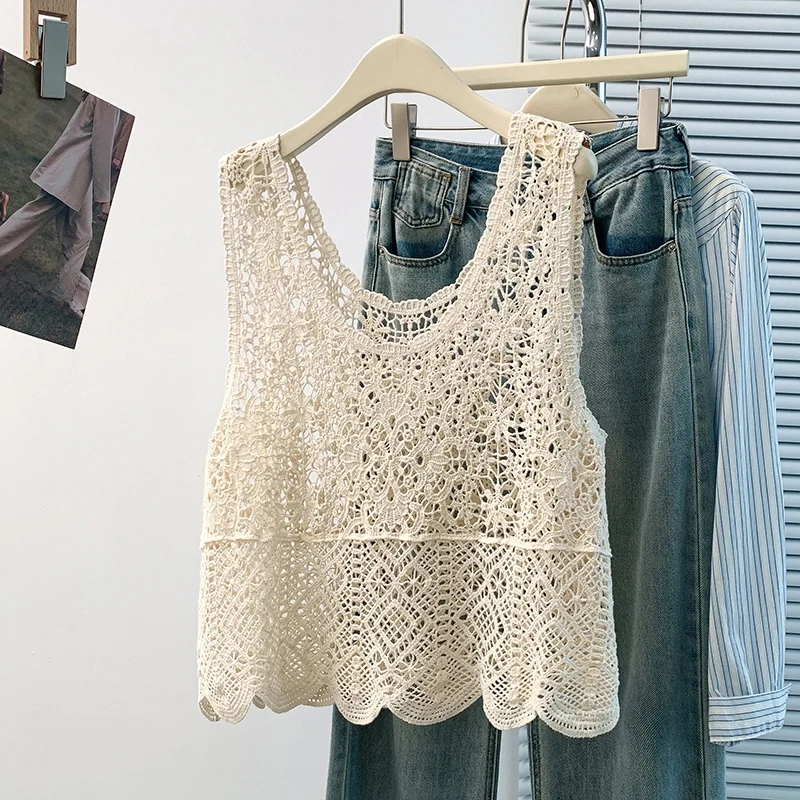 Retro Lace Knitted Hollow out Vest Women's Large Size Outerwear Trendy Layering Top Ci Commute Spring Season Ladies' Faion
Retro Lace Knitted Hollow out Vest Women's Large Size Outerwear Trendy Layering Top Ci Commute Spring Season Ladies' Faion