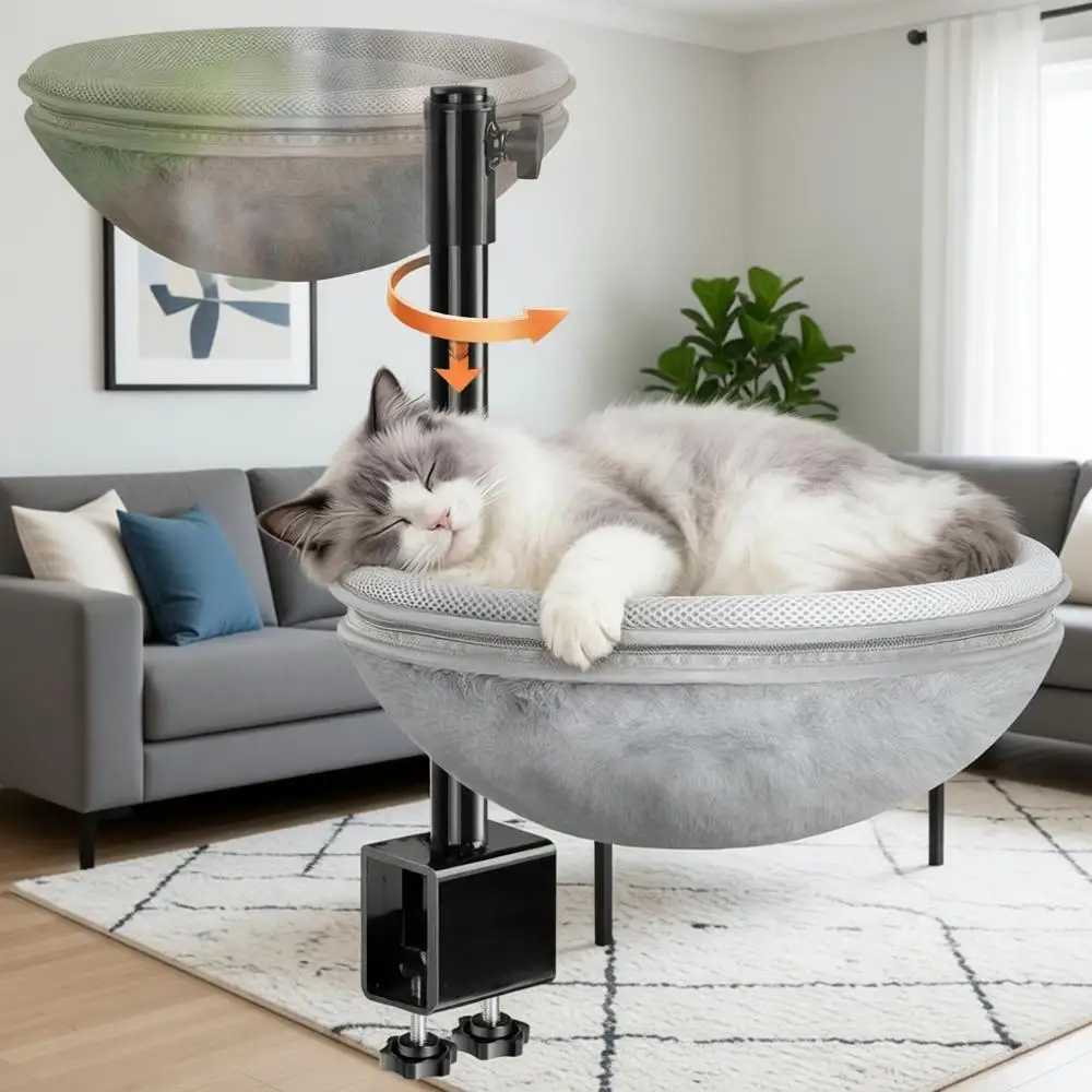 Кровать-стол, гамак с поворотом на 360 градусов ° Вращающаяся и регулируемая по высоте, съемная двусторонняя дышащая и удобная лежанка для котят, подходит для
Кровать-стол, гамак с поворотом на 360 градусов ° Вращающаяся и регулируемая по высоте, съемная двусторонняя дышащая и удобная лежанка для котят, подходит для