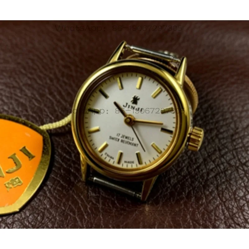 Produced by Shanghai Watch Factory, Jinji brand yellow shell manual mechanical women's watch, diameter 27mm, 1 free strap
Produced by Shanghai Watch Factory, Jinji brand yellow shell manual mechanical women's watch, diameter 27mm, 1 free strap