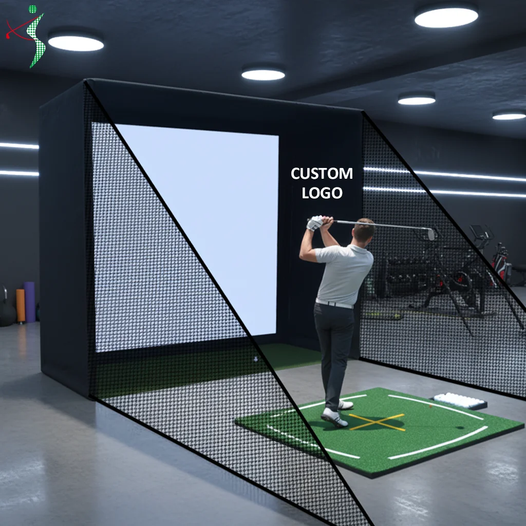 Golf Simulator Enclosure With HD Hitting Screen Indoor Golf Enclosure Frame Cage
Golf Simulator Enclosure With HD Hitting Screen Indoor Golf Enclosure Frame Cage