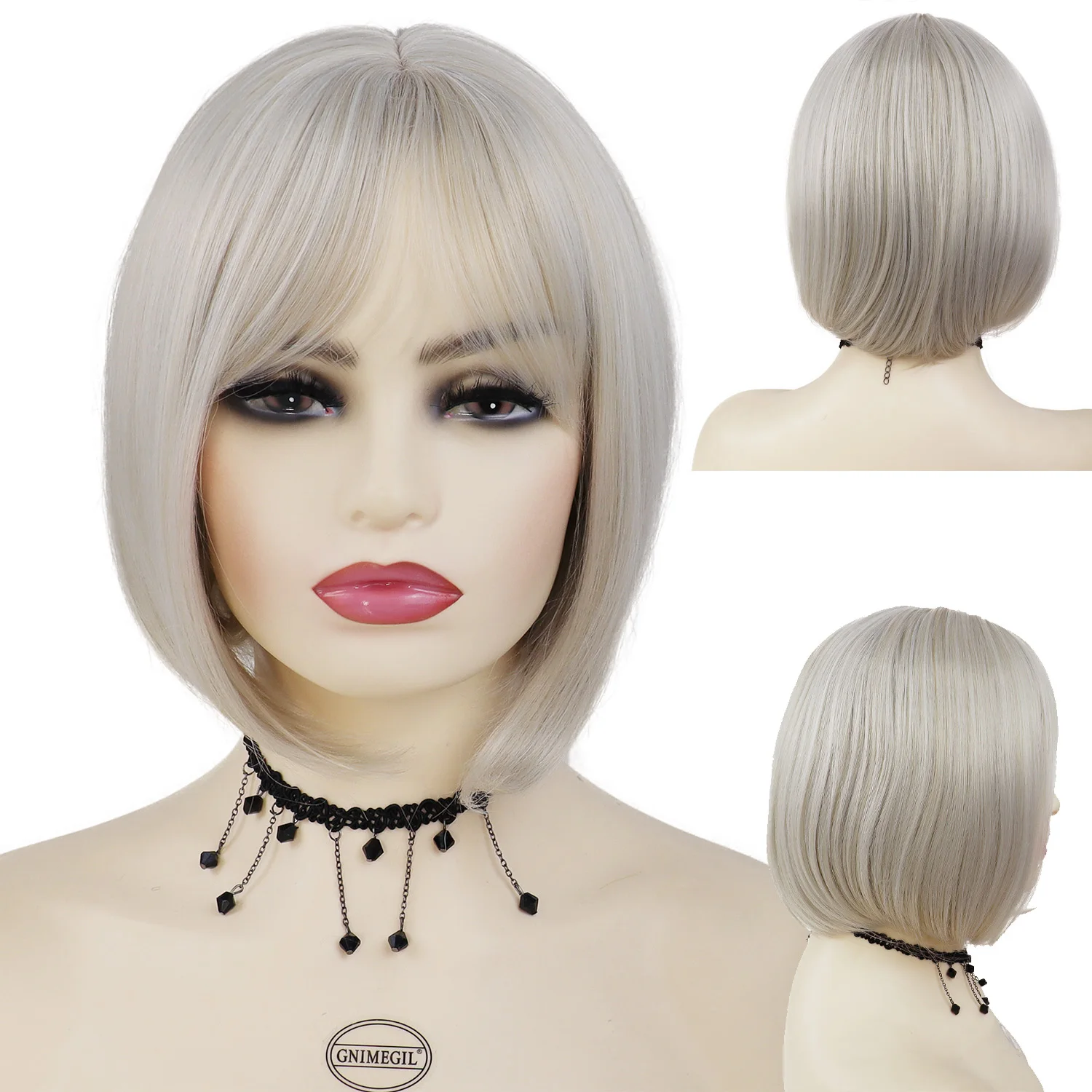 Synthetic Platinum Blonde Wig with Bangs Straight Bob Short Wigs for Women Mommy Grandmother Wig Natural Soft Hair Daily Casual
Synthetic Platinum Blonde Wig with Bangs Straight Bob Short Wigs for Women Mommy Grandmother Wig Natural Soft Hair Daily Casual