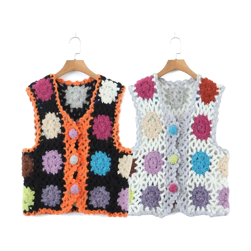 Zach Ailsa Autumn New Product Women's Retro Pure Handmade Hook Flower Single breasted Knitted Sweater Loose Casual Vest 
Zach Ailsa Autumn New Product Women's Retro Pure Handmade Hook Flower Single breasted Knitted Sweater Loose Casual Vest