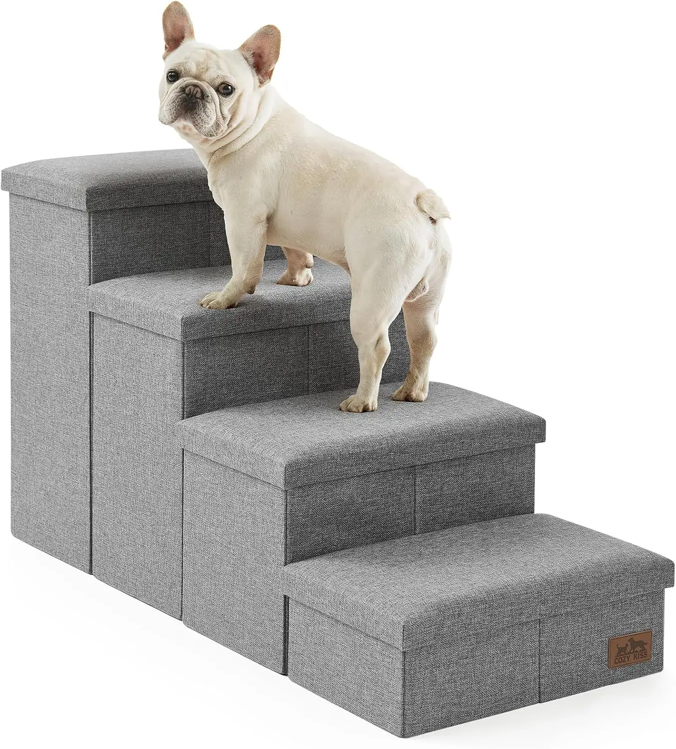 4-Step Dog Stairs with Storage, Sturdy Folding Ramp for Bed/Couch/Car, Holds 180 lbs, Grey
4-Step Dog Stairs with Storage, Sturdy Folding Ramp for Bed/Couch/Car, Holds 180 lbs, Grey