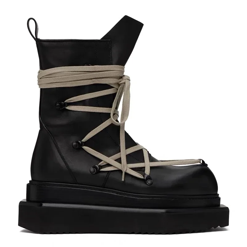 Men's Motorcycle Boots Lace Up Strap Art Side Zipper High Top Boots Design Thick Soled Height Increasing Boots Shoes for
Men's Motorcycle Boots Lace Up Strap Art Side Zipper High Top Boots Design Thick Soled Height Increasing Boots Shoes for