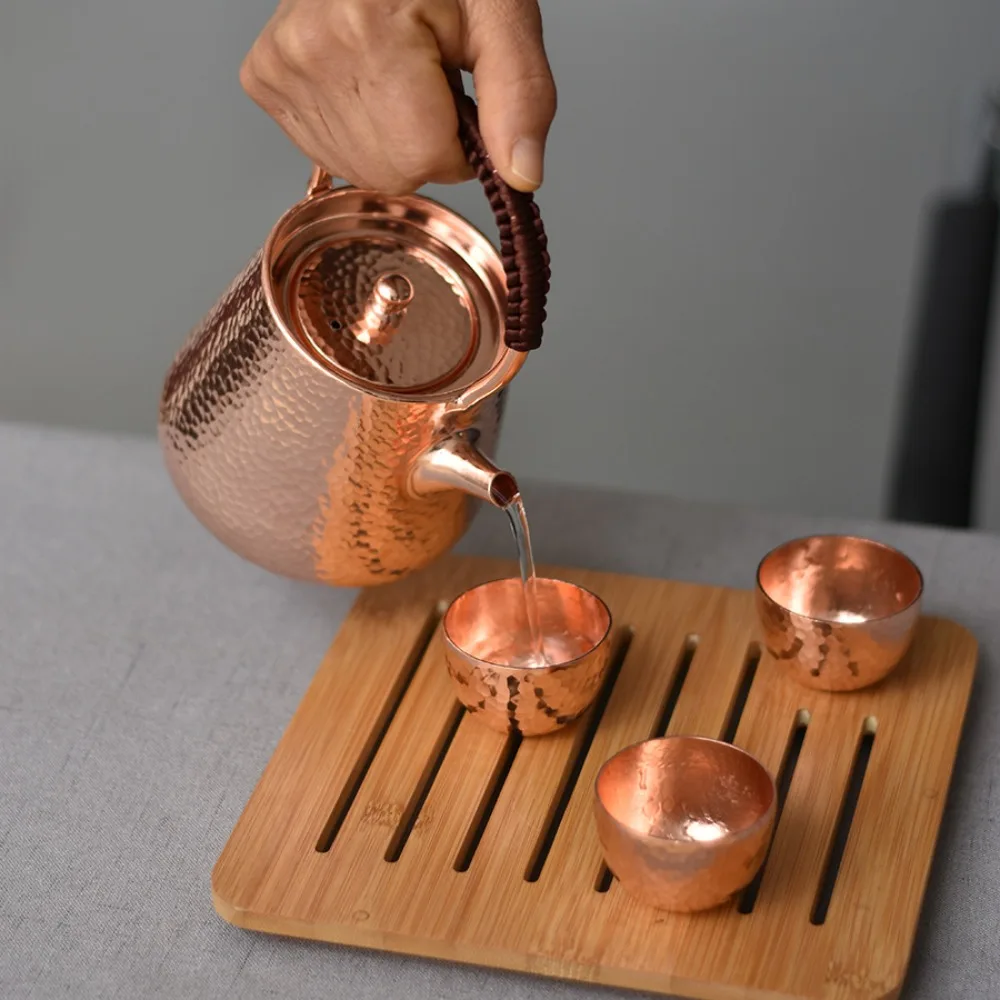 450ml Handmade Pure Copper Teapot Beam Type Thickened Retro Copper Kettle Kung Fu Tea Set for Home Tea Ceremony
450ml Handmade Pure Copper Teapot Beam Type Thickened Retro Copper Kettle Kung Fu Tea Set for Home Tea Ceremony