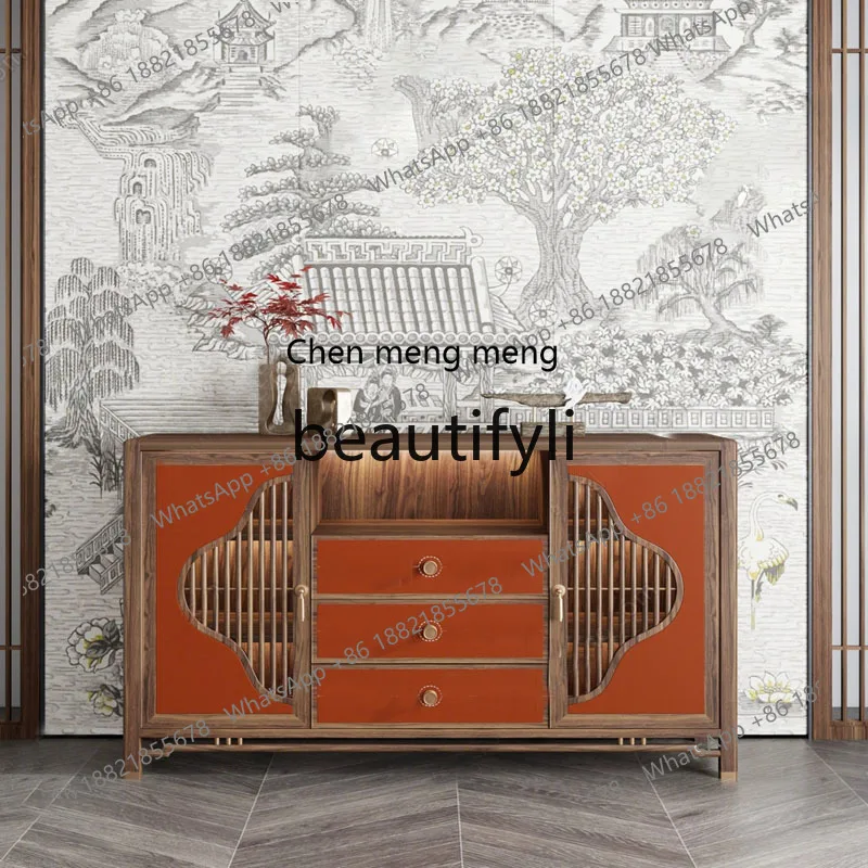 New Chinese style solid wood dining side cabinet hotel, retro, living room entry partition cabinet sofa, locker H
New Chinese style solid wood dining side cabinet hotel, retro, living room entry partition cabinet sofa, locker H
