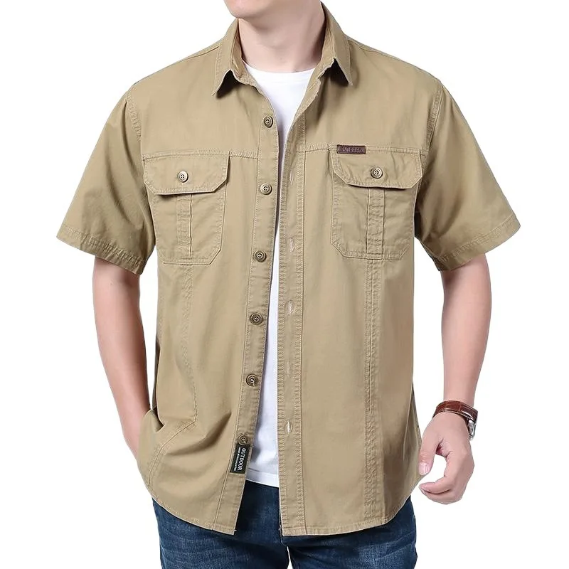 Men's Work Short Sleeve Shirt Summer New 100% Cotton Solid Two Pockets Casual Loose Fit Cargo Shirts For Men Clothing TS-001
Men's Work Short Sleeve Shirt Summer New 100% Cotton Solid Two Pockets Casual Loose Fit Cargo Shirts For Men Clothing TS-001