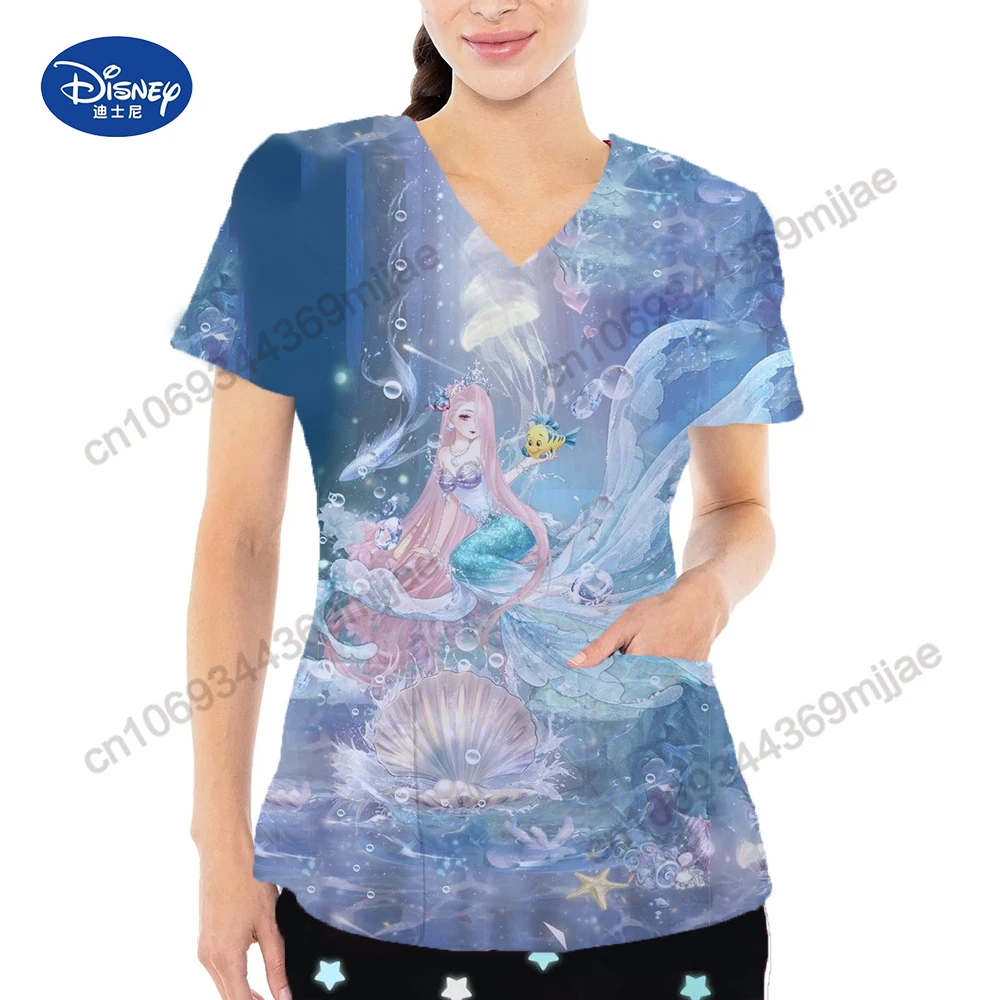 Short Sleeves Women's T-shirts for Summer Two-Pocket Design Female Clothes Fashion V-neck Tops Cartoon Pattern Tops for Women
Short Sleeves Women's T-shirts for Summer Two-Pocket Design Female Clothes Fashion V-neck Tops Cartoon Pattern Tops for Women