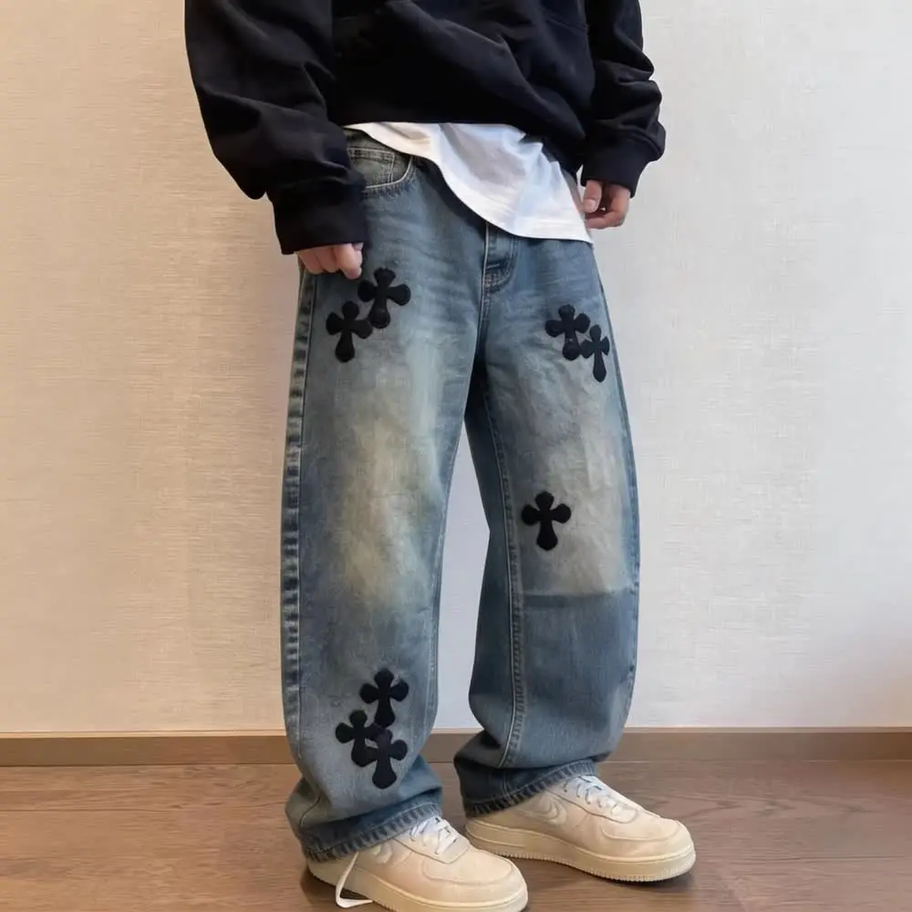 Summer Large Size 300 Pounds Fashionable Streetwear Retro Cross Design Men's Straight Leg Wide Leg Jeans Comfortable Polyeste...
Summer Large Size 300 Pounds Fashionable Streetwear Retro Cross Design Men's Straight Leg Wide Leg Jeans Comfortable Polyeste...