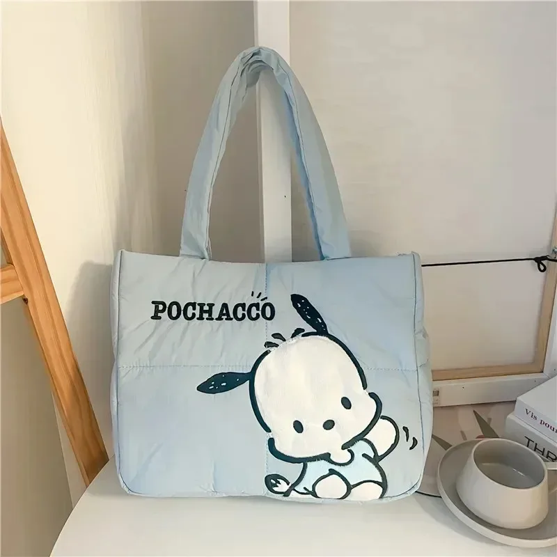 MINISO Handbag Cartoon Cute Down Fabric Pochacco Tote Bag Shoulder Cute Stationery Bag Large Capacity Handbag Gift For Friend
MINISO Handbag Cartoon Cute Down Fabric Pochacco Tote Bag Shoulder Cute Stationery Bag Large Capacity Handbag Gift For Friend