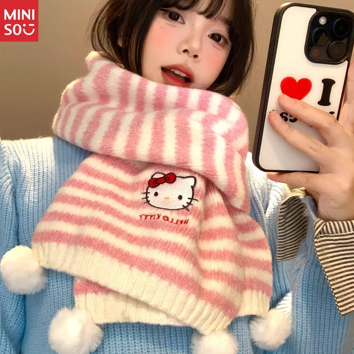 174Cm * 27cm New HelloKitty Striped Scarf Women's Autumn and Winter Soft Waxy Hairball Cartoon Cute Warm Scarf Tide
174Cm * 27cm New HelloKitty Striped Scarf Women's Autumn and Winter Soft Waxy Hairball Cartoon Cute Warm Scarf Tide