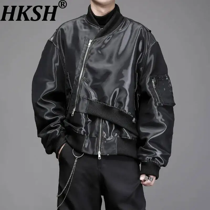 HKSH Spring Autumn New Man Dark Style Asymmetric Fake Two-Piece Zippers Design Baseball Jacket Tide Loose Punk Chic Coat HK13984
HKSH Spring Autumn New Man Dark Style Asymmetric Fake Two-Piece Zippers Design Baseball Jacket Tide Loose Punk Chic Coat HK13984