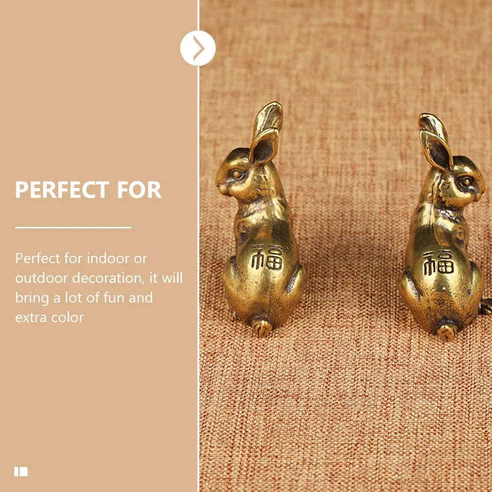 2 Pcs Bronze Rabbit Ornaments Decoration Brass Hare Figurine Bookshelf Easter Bunny Office Figure
2 Pcs Bronze Rabbit Ornaments Decoration Brass Hare Figurine Bookshelf Easter Bunny Office Figure