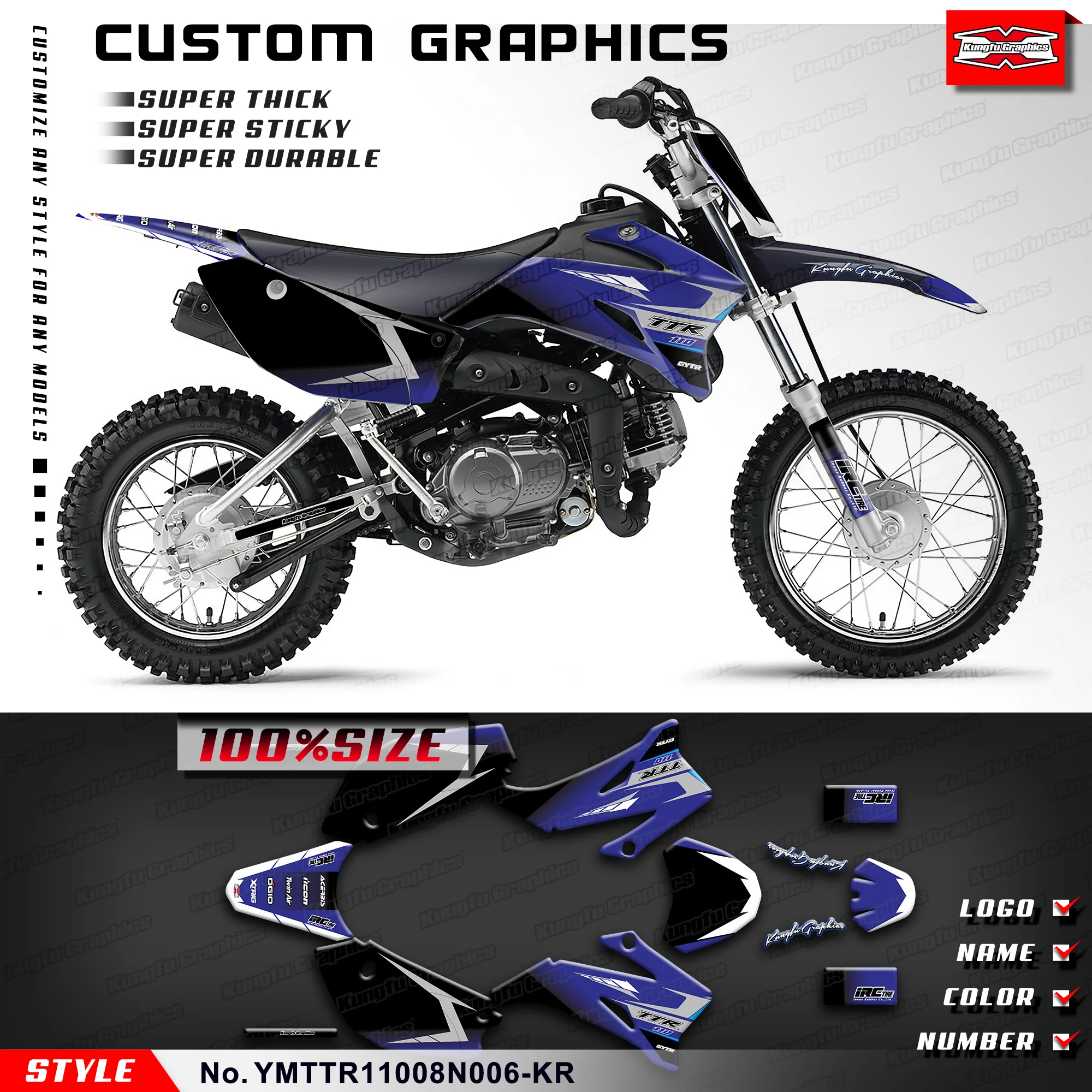 KUNGFU GRAPHICS Motorcycle Graphics Stickers Complete for YAMAHA TTR110 TTR 110 2008 2009-2020 21 22 23 24 25, YMTTR11008N006-KR
KUNGFU GRAPHICS Motorcycle Graphics Stickers Complete for YAMAHA TTR110 TTR 110 2008 2009-2020 21 22 23 24 25, YMTTR11008N006-KR