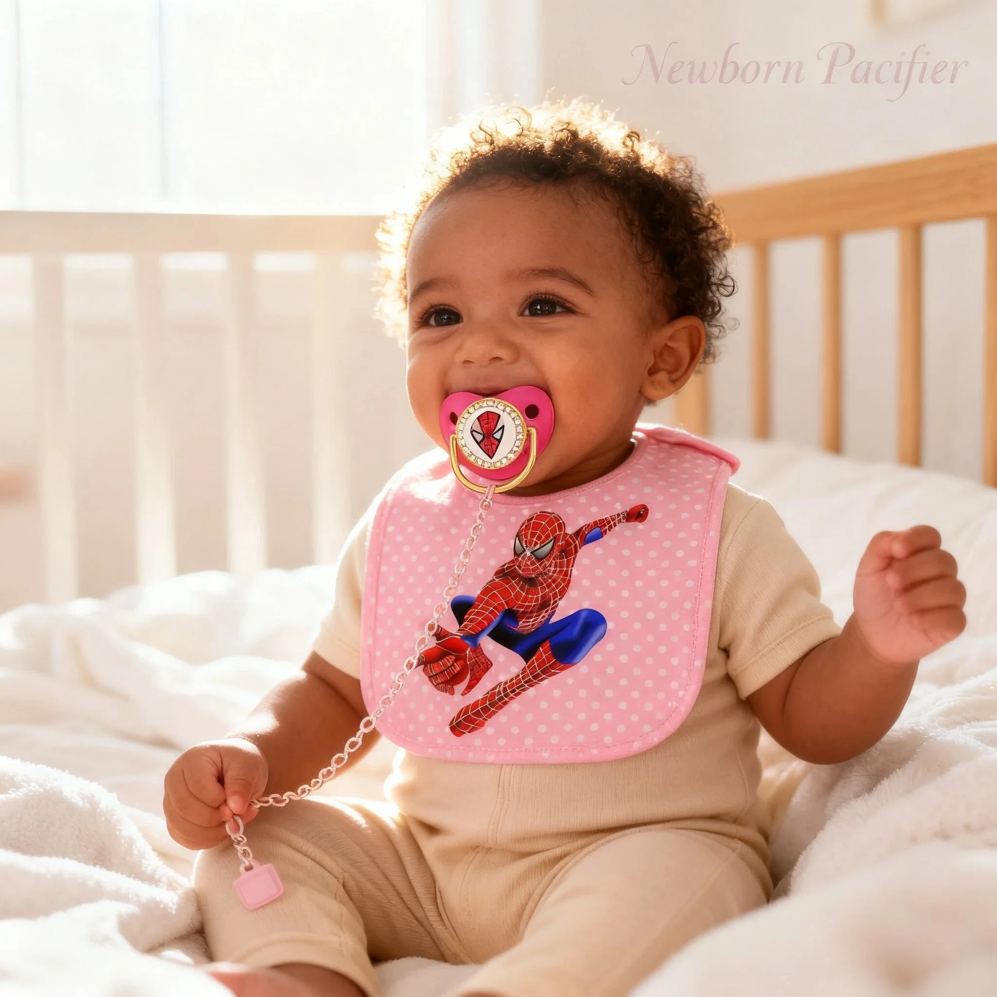 Baby luxury pacifier and printed wipes Baby bibs Bling Newborn pacifier Princess/Prince Silicone teeth Baby pacifier holder
Baby luxury pacifier and printed wipes Baby bibs Bling Newborn pacifier Princess/Prince Silicone teeth Baby pacifier holder