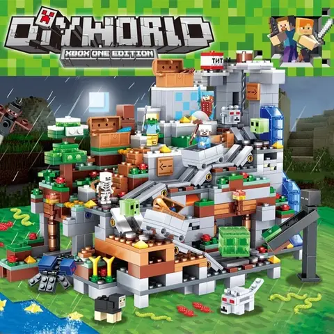 The Cave Village Special Edition Building Blocks With Steve Action Figures Compatible My World Set Toy