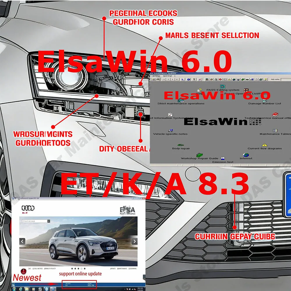 New Elsawin 6.0 Etka 8.3 Car Maintenance Tools obd2 scanner Electronic Parts Catalog Elsa win 6.0 For V-W For A-udi Car Software
New Elsawin 6.0 Etka 8.3 Car Maintenance Tools obd2 scanner Electronic Parts Catalog Elsa win 6.0 For V-W For A-udi Car Software