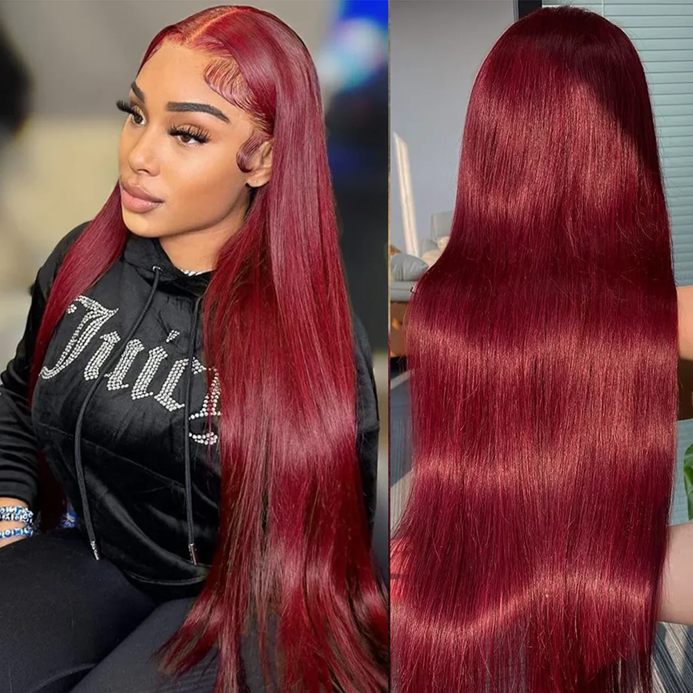 46 Inch 99J Burgundy 13x6 HD Lace Frontal Human Hair Wig 200 Density Straight HD Transparent Lace Front Human Hair Wig for Women
46 Inch 99J Burgundy 13x6 HD Lace Frontal Human Hair Wig 200 Density Straight HD Transparent Lace Front Human Hair Wig for Women