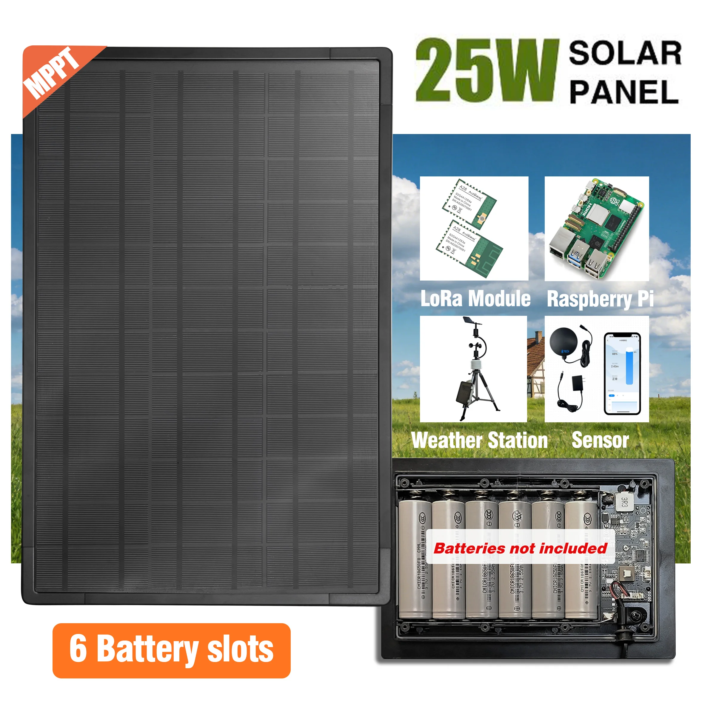 25W Solar Panel Install Battery MPPT Charge Controller Output 5/12V Powered Waterproof WiFi Doorbell Raspberry Pi CPE 4G Router
25W Solar Panel Install Battery MPPT Charge Controller Output 5/12V Powered Waterproof WiFi Doorbell Raspberry Pi CPE 4G Router