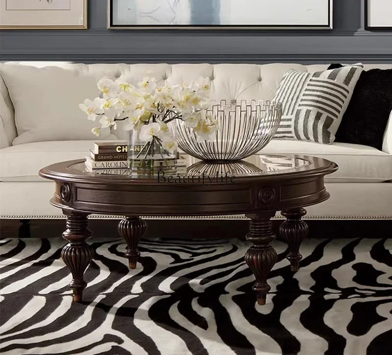 ld14 American-style Solid Wood Hand-woven Rattan Tempered Glass Round Coffee Table European-style Retro
ld14 American-style Solid Wood Hand-woven Rattan Tempered Glass Round Coffee Table European-style Retro
