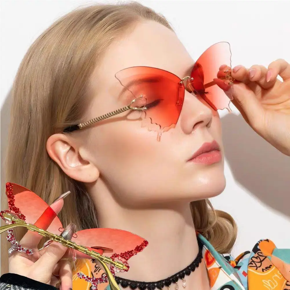 1Pc Bling Diamond Rimless Butterfly Sunglasses Overszied Y2K Vintage Chic Cat Eye Glasses Eyewear For Women Men Bar Sun Glasses
1Pc Bling Diamond Rimless Butterfly Sunglasses Overszied Y2K Vintage Chic Cat Eye Glasses Eyewear For Women Men Bar Sun Glasses
