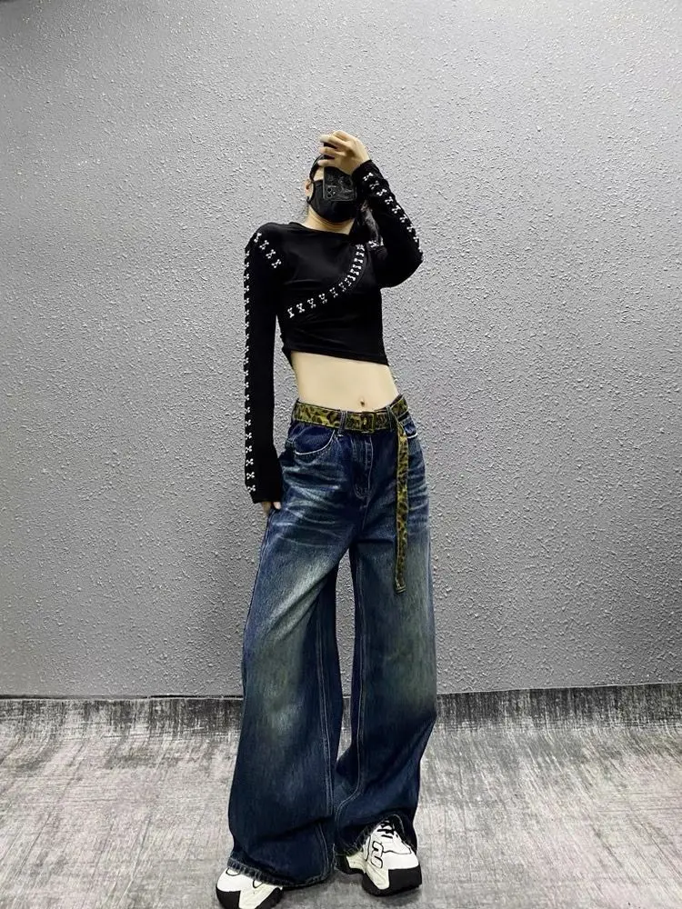 Y2K American Vintage Blue Jeans Women 2025 Spring 2000s High Waisted Straight Streetwear Casual Loose Wide Leg Denim Pants
Y2K American Vintage Blue Jeans Women 2025 Spring 2000s High Waisted Straight Streetwear Casual Loose Wide Leg Denim Pants