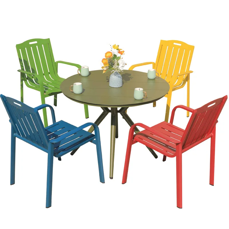 LMM modern simple casual color chair yard cafe table and chair combination
LMM modern simple casual color chair yard cafe table and chair combination