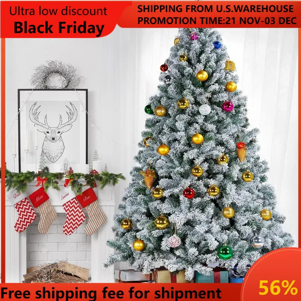 7.5ft Premium Snow Flocked Hinged Artificial Christmas Fake Spruce Full Tree for Home Office Party Decoration with 128
7.5ft Premium Snow Flocked Hinged Artificial Christmas Fake Spruce Full Tree for Home Office Party Decoration with 128