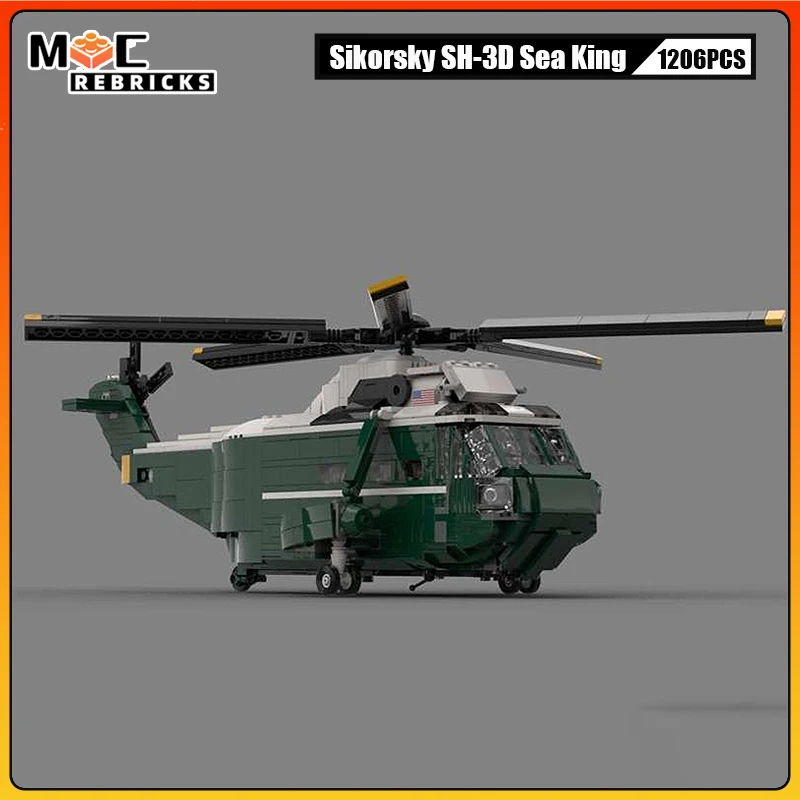 MOC Building Block Sikorsky SH-3D Sea King MARINE ONE Bell UH-1 Iroquois "Huey" NHIndustries Вертолет NH90 Модель Кирпичи Игрушки
MOC Building Block Sikorsky SH-3D Sea King MARINE ONE Bell UH-1 Iroquois "Huey" NHIndustries Вертолет NH90 Модель Кирпичи Игрушки