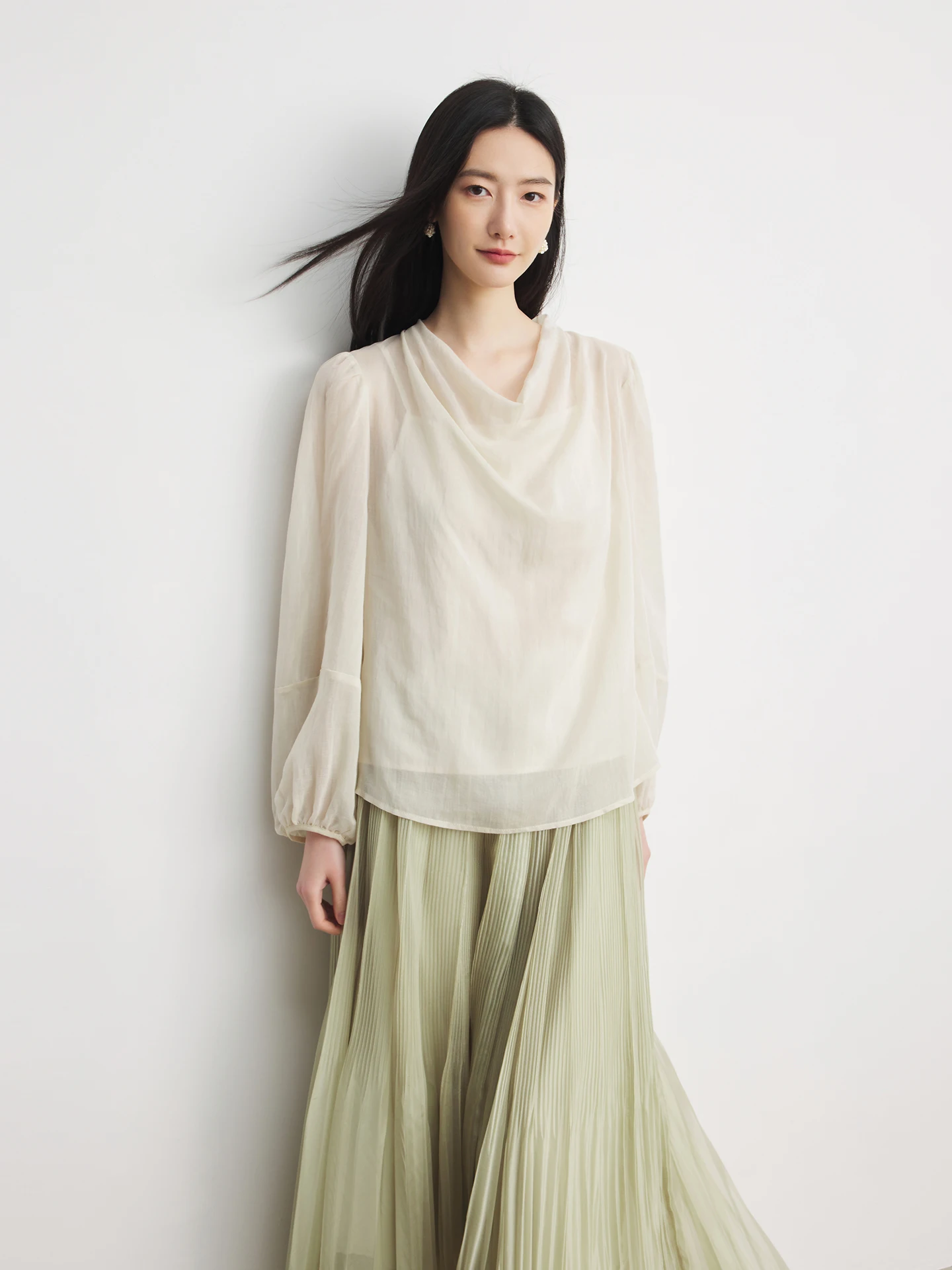 Annata Summer Thin Linen Silk Long Sleeve Shirt Women's Casual Straight Cut Shirt Lemon Yellow Color Stand Collar Commute Style
Annata Summer Thin Linen Silk Long Sleeve Shirt Women's Casual Straight Cut Shirt Lemon Yellow Color Stand Collar Commute Style