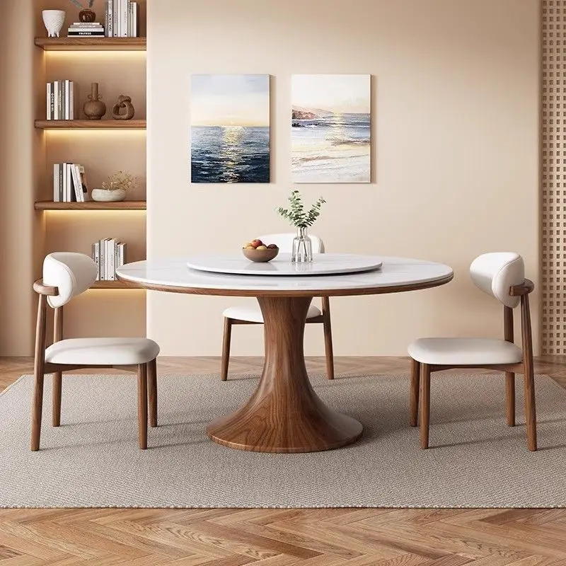 Simple modern luxury style marble solid wood round dining table and chair set 4/6/8 seat kitchen dining room furniture design
Simple modern luxury style marble solid wood round dining table and chair set 4/6/8 seat kitchen dining room furniture design