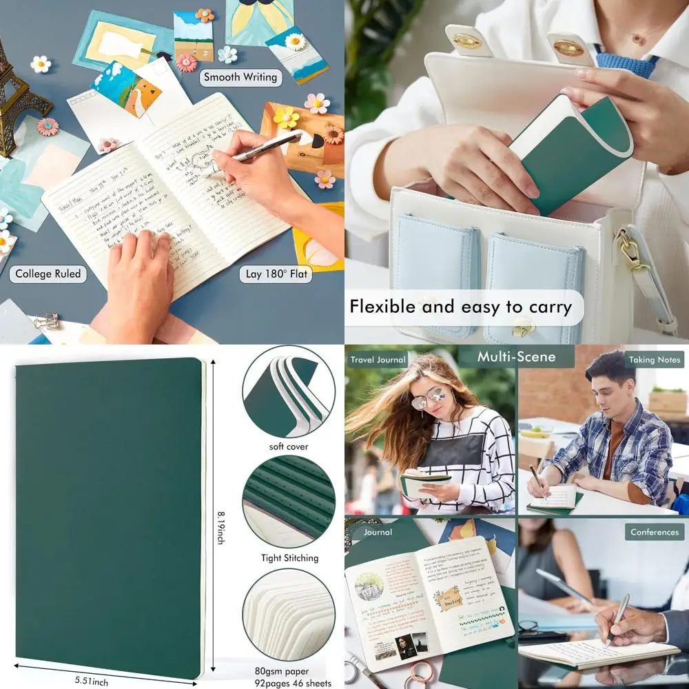 Bulk A5 Lined & Blank Journals, 8.2 x 5.5, Dark Green, Travel Notebooks for Writing & College
Bulk A5 Lined & Blank Journals, 8.2 x 5.5, Dark Green, Travel Notebooks for Writing & College
