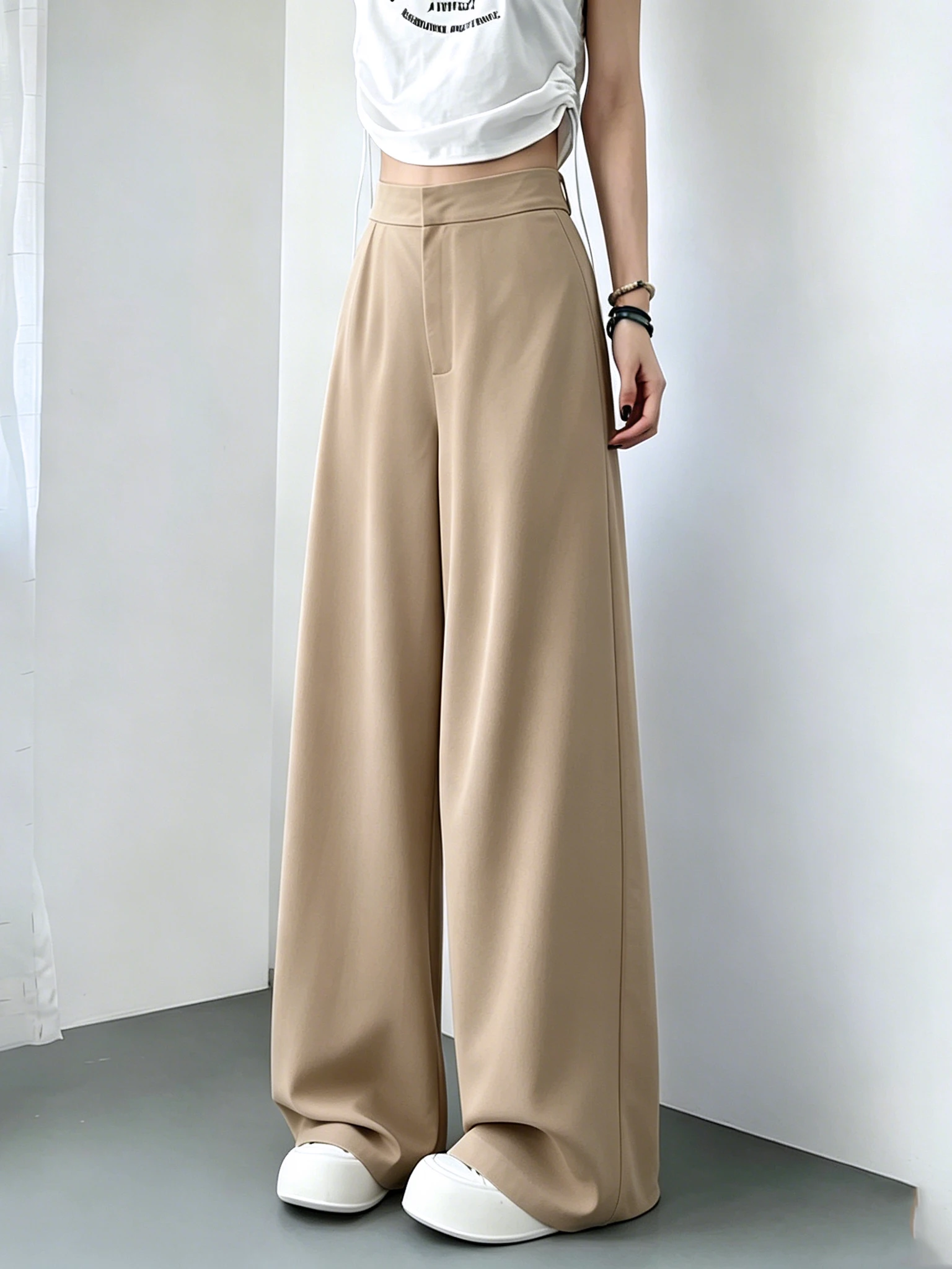 Khaki Wide Leg Suit Pants Women's Summer New Style Slimming Casual Drapey Floor-Length Trousers Commute Style High Waist Zipp...
Khaki Wide Leg Suit Pants Women's Summer New Style Slimming Casual Drapey Floor-Length Trousers Commute Style High Waist Zipp...