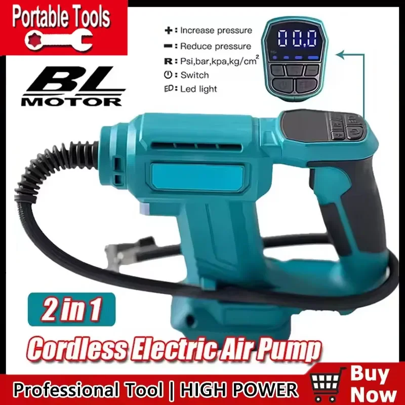 Портативный автомобильный компрессор для накачки шин Makita 18V с цифровым дисплеем, беспроводной воздушный насос
Портативный автомобильный компрессор для накачки шин Makita 18V с цифровым дисплеем, беспроводной воздушный насос