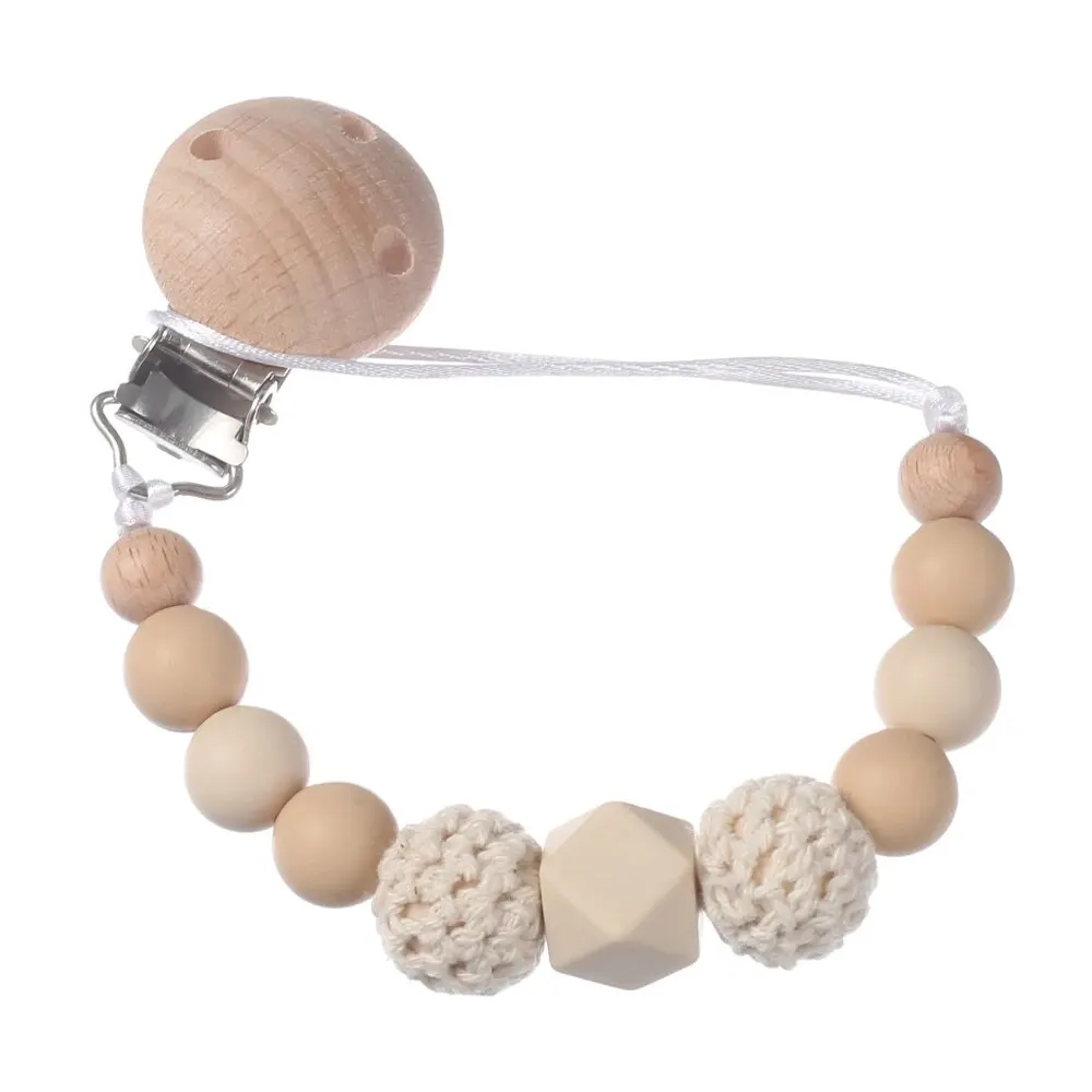 Crochet Ball Baby Pacifier Chain Beech Soother Nipple Clips For Silicone Beaded Dummy Holder Chain Care Chew Toy Shower Gift
Crochet Ball Baby Pacifier Chain Beech Soother Nipple Clips For Silicone Beaded Dummy Holder Chain Care Chew Toy Shower Gift