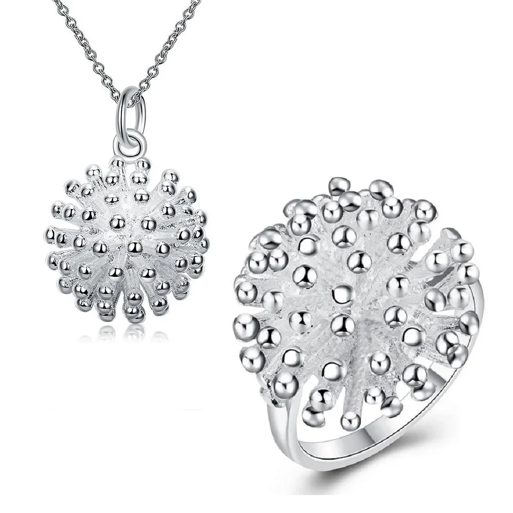 Fashion new 925 Sterling Silver flowers Pendant necklace rings Jewelry set for women hot charm classic wedding Party Gifts
Fashion new 925 Sterling Silver flowers Pendant necklace rings Jewelry set for women hot charm classic wedding Party Gifts