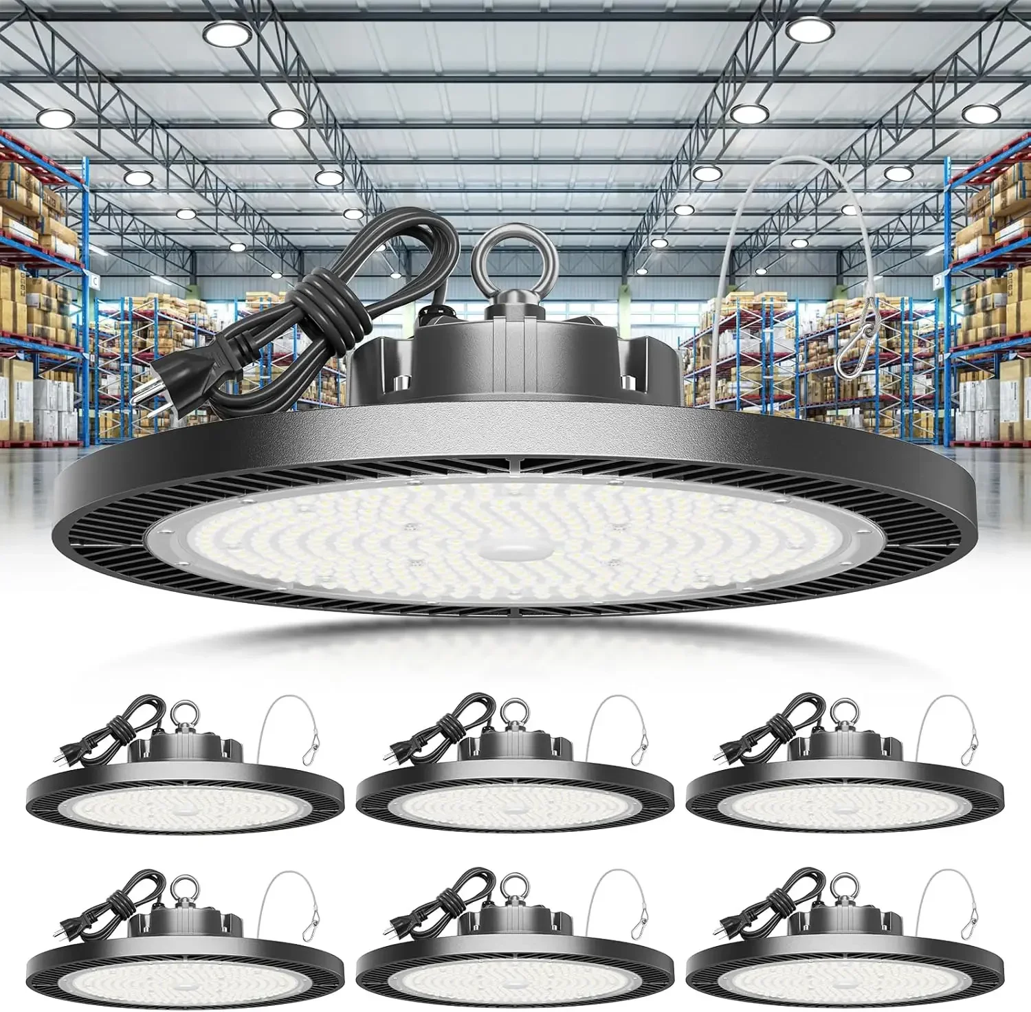 Super Bright 250w UFO LED High Bay Light 35000lm with Plug 5ft Cable (Eqv.1000w Mh/Hps/Hid),5000k High Bay Led Shop Lights Garag
Super Bright 250w UFO LED High Bay Light 35000lm with Plug 5ft Cable (Eqv.1000w Mh/Hps/Hid),5000k High Bay Led Shop Lights Garag
