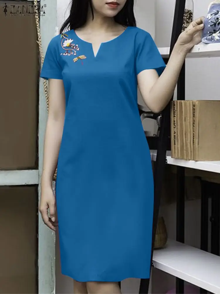 ZANZEA Fashion Holiday Vestidos Women Summer V-Neck Short Sleeve Dress Elegant Work Party Sundress Floral Embroidery Robe Femme
ZANZEA Fashion Holiday Vestidos Women Summer V-Neck Short Sleeve Dress Elegant Work Party Sundress Floral Embroidery Robe Femme