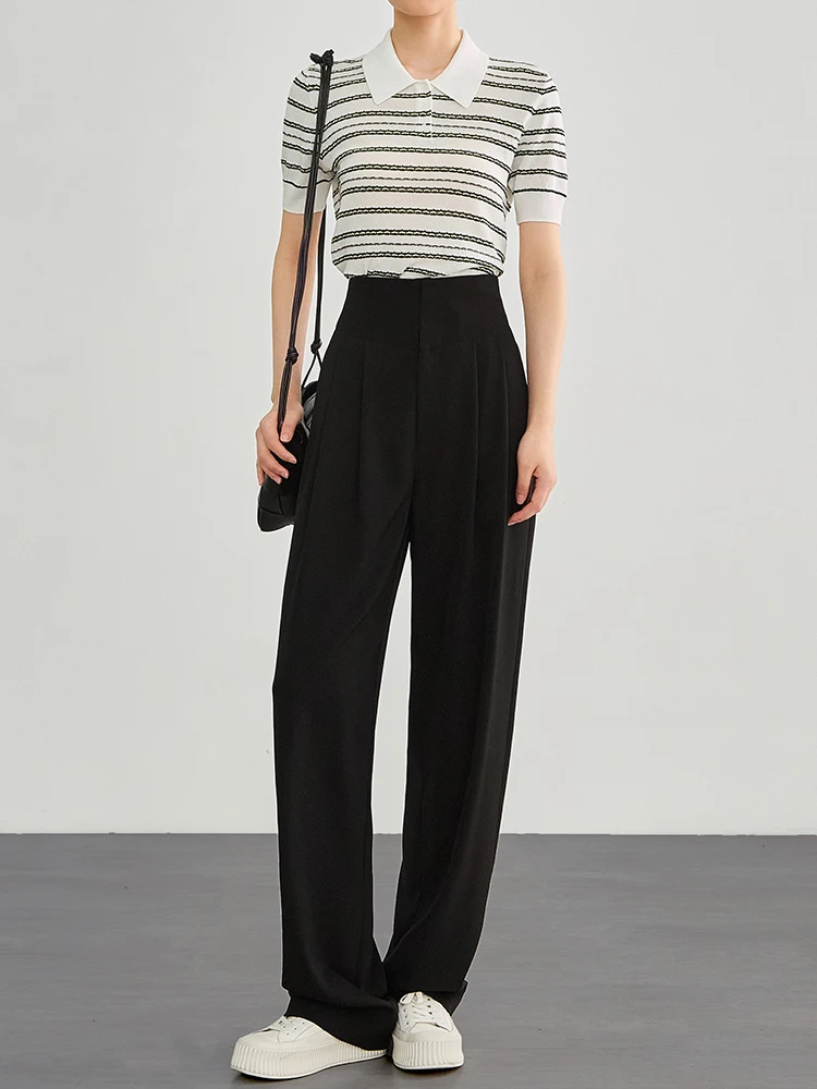 Bla Casual Wide Leg Pants High Waist A4 Paper Thin Sle Women's Suit Trousers Long Pred Pleats Draped Summer Pants
Bla Casual Wide Leg Pants High Waist A4 Paper Thin Sle Women's Suit Trousers Long Pred Pleats Draped Summer Pants