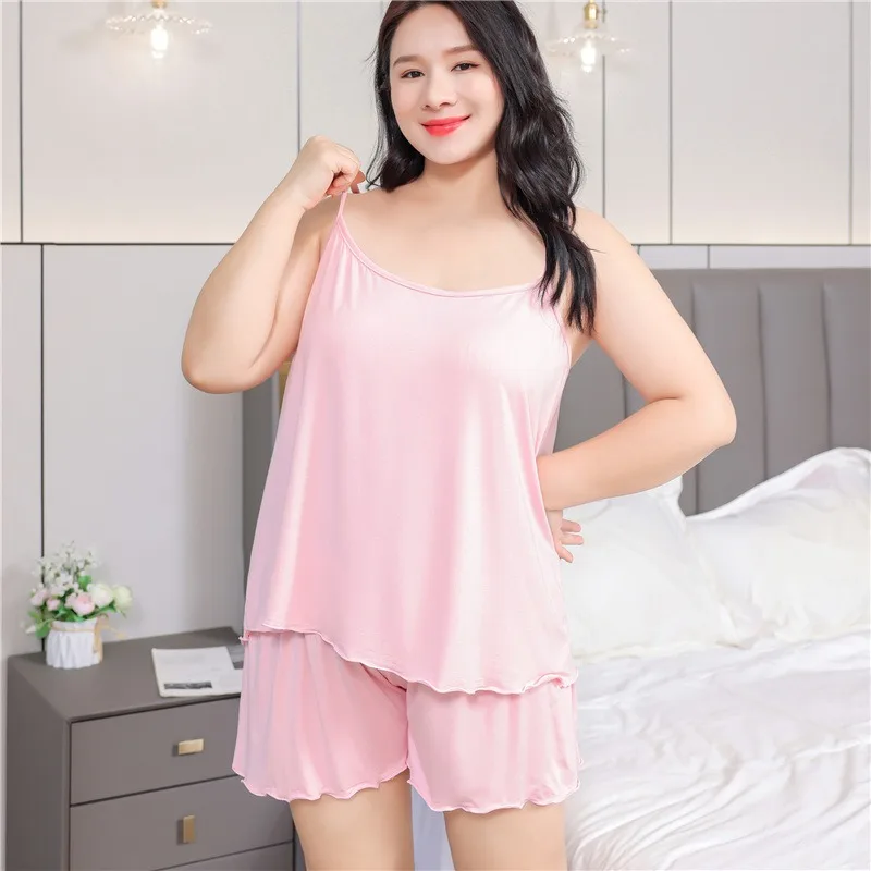 Women's Summer Extra Large Size Modal Loungewear Fattened and Enlarged Comfortable Loose Suspender Set
Women's Summer Extra Large Size Modal Loungewear Fattened and Enlarged Comfortable Loose Suspender Set