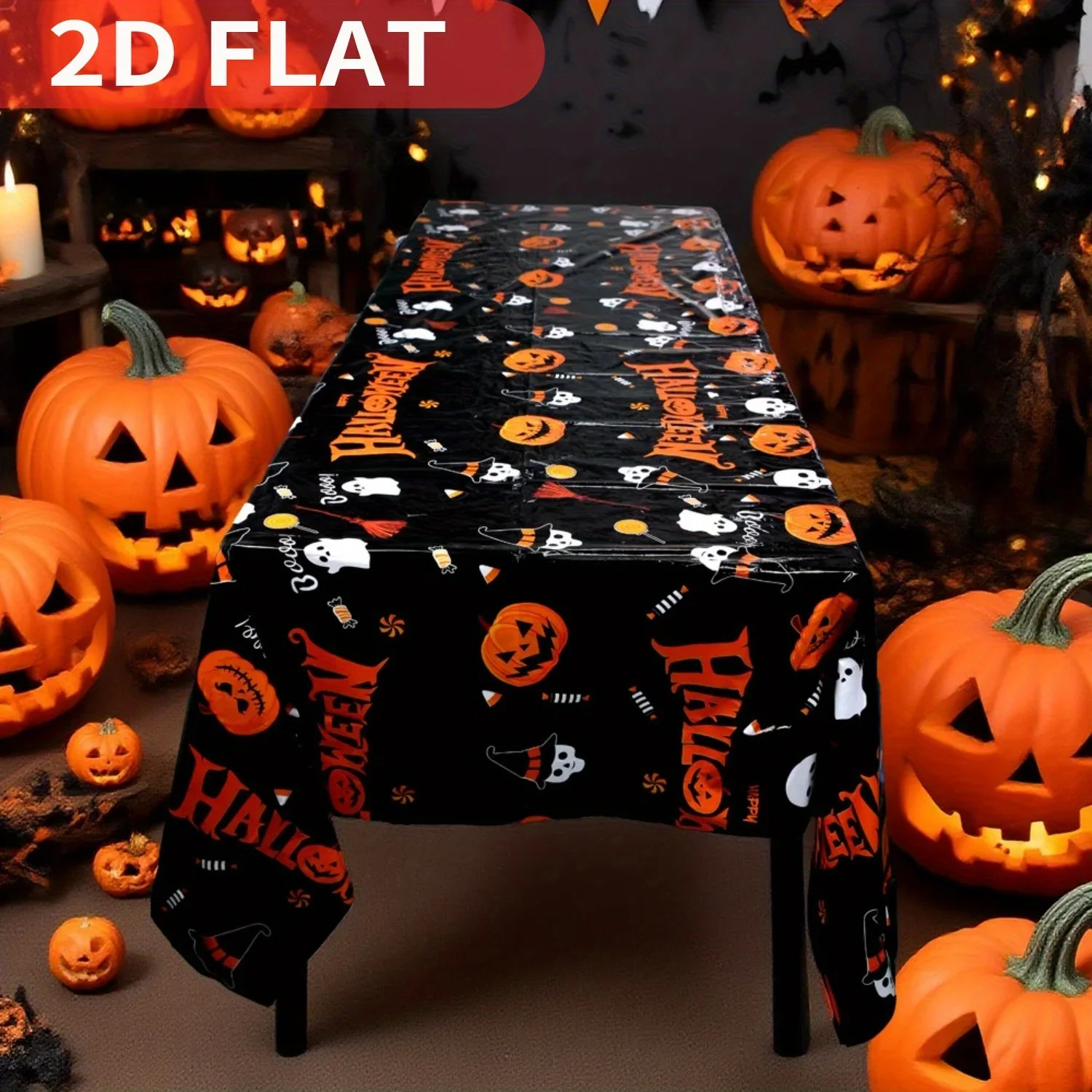 1/2pcs Halloween Pumpkin Ghost Party Tablecloth, Holiday Party Dessert Table Layout for Festive Dining, Halloween Party 
1/2pcs Halloween Pumpkin Ghost Party Tablecloth, Holiday Party Dessert Table Layout for Festive Dining, Halloween Party