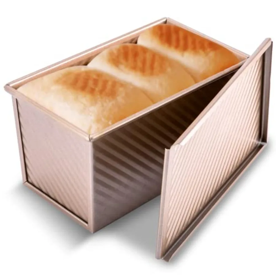 Pullman Loaf Pan with Lid, Dough Capacity Non-Stick Bakeware for Baking Bread, Carbon Steel Corrugated Bread Toast Box Mold wit
Pullman Loaf Pan with Lid, Dough Capacity Non-Stick Bakeware for Baking Bread, Carbon Steel Corrugated Bread Toast Box Mold wit