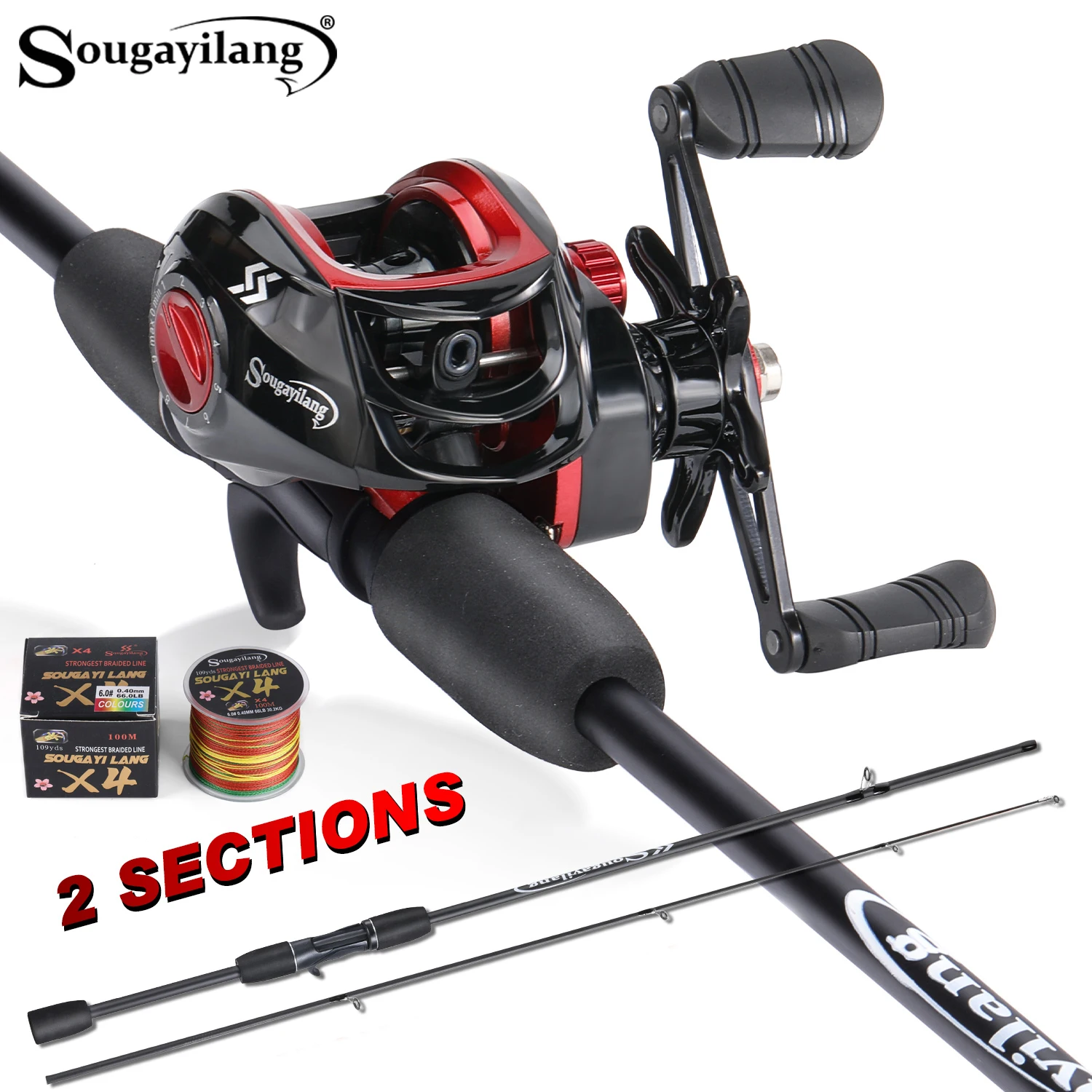 Набор удочек и катушек Sougayilang, высокочувствительная карбоновая удочка, катушка с передаточным числом 7,2:1, с 4-плетенной леской в подарок
Набор удочек и катушек Sougayilang, высокочувствительная карбоновая удочка, катушка с передаточным числом 7,2:1, с 4-плетенной леской в подарок